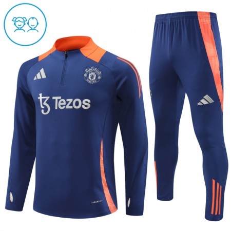 Manchester United Kind Trainings Sweatshirt Kwart-Zip 2024-25 Navy Manchester United Kind Trainings Sweatshirt Kwart-Zip 2024-25 Navy